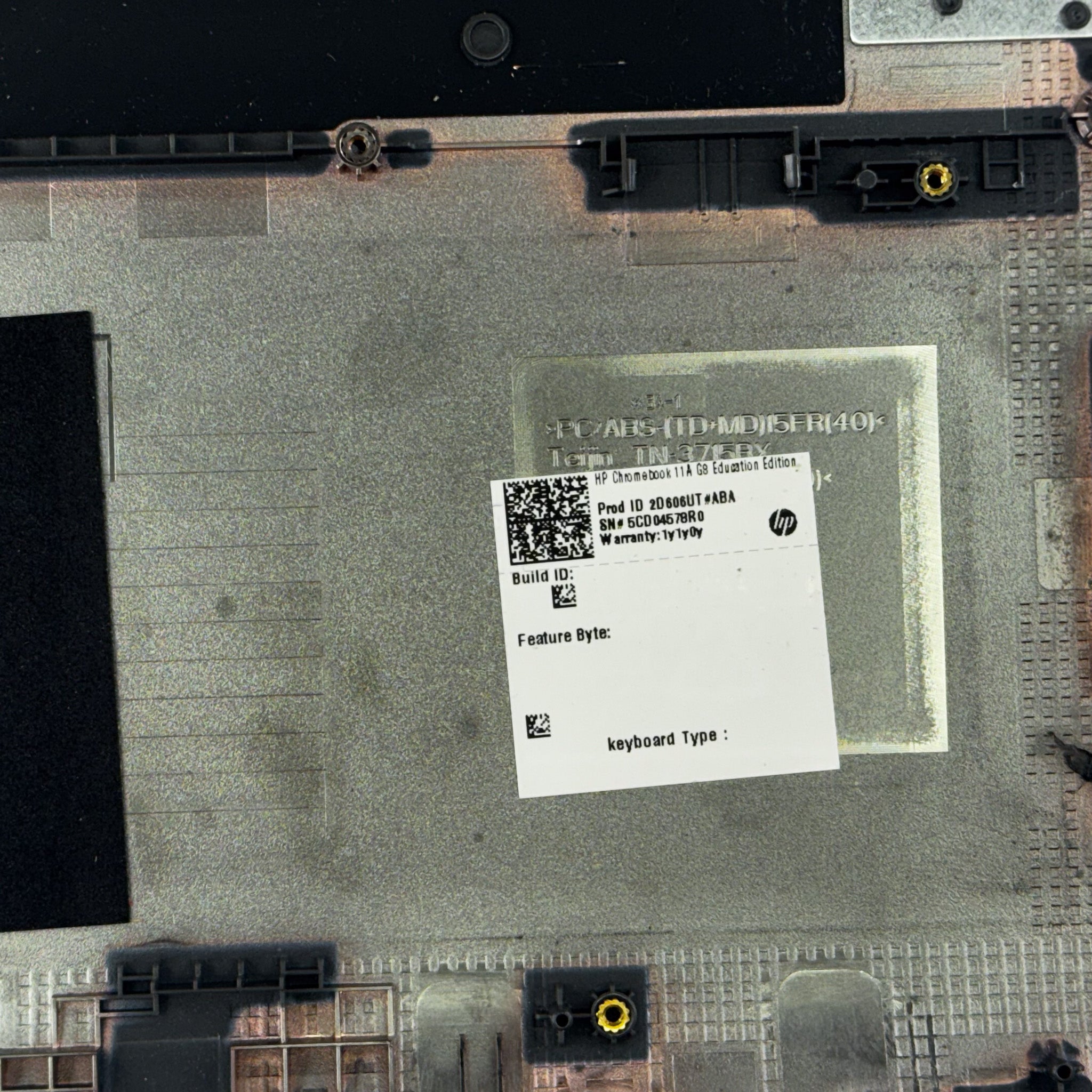 HP Chromebook 11A G8EE Bottom Case