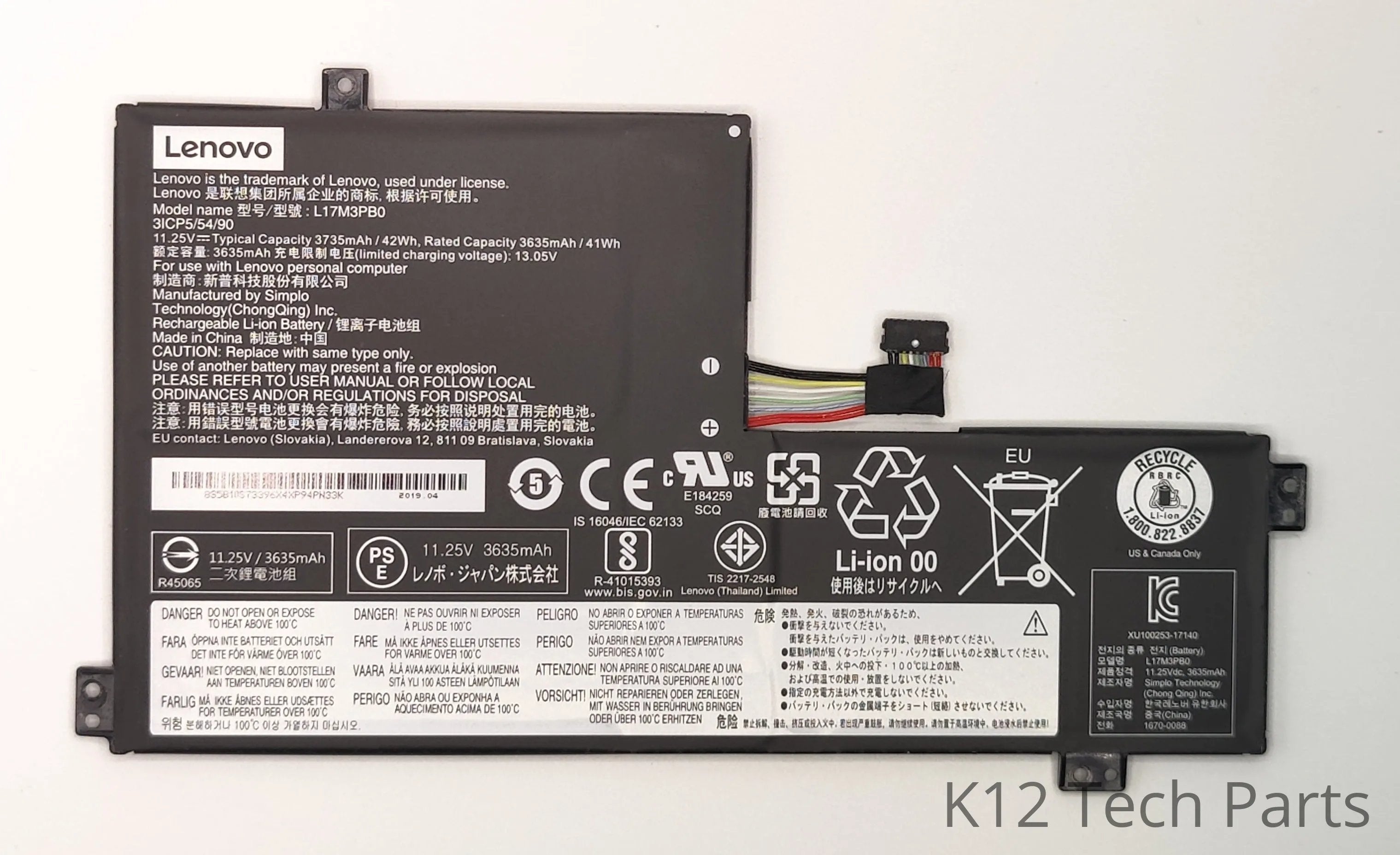 Lenovo Chromebook 11 100e Gen 2 Intel Battery